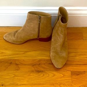 J Crew Size 7 1/2 Low chestnut booties - USED worn 5 times . Good Condition